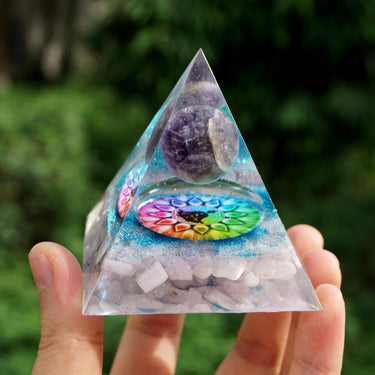 #211 - Handmade Amethyst & Kunzite 'DIVINE LIGHT' ORGONITE Pyramid